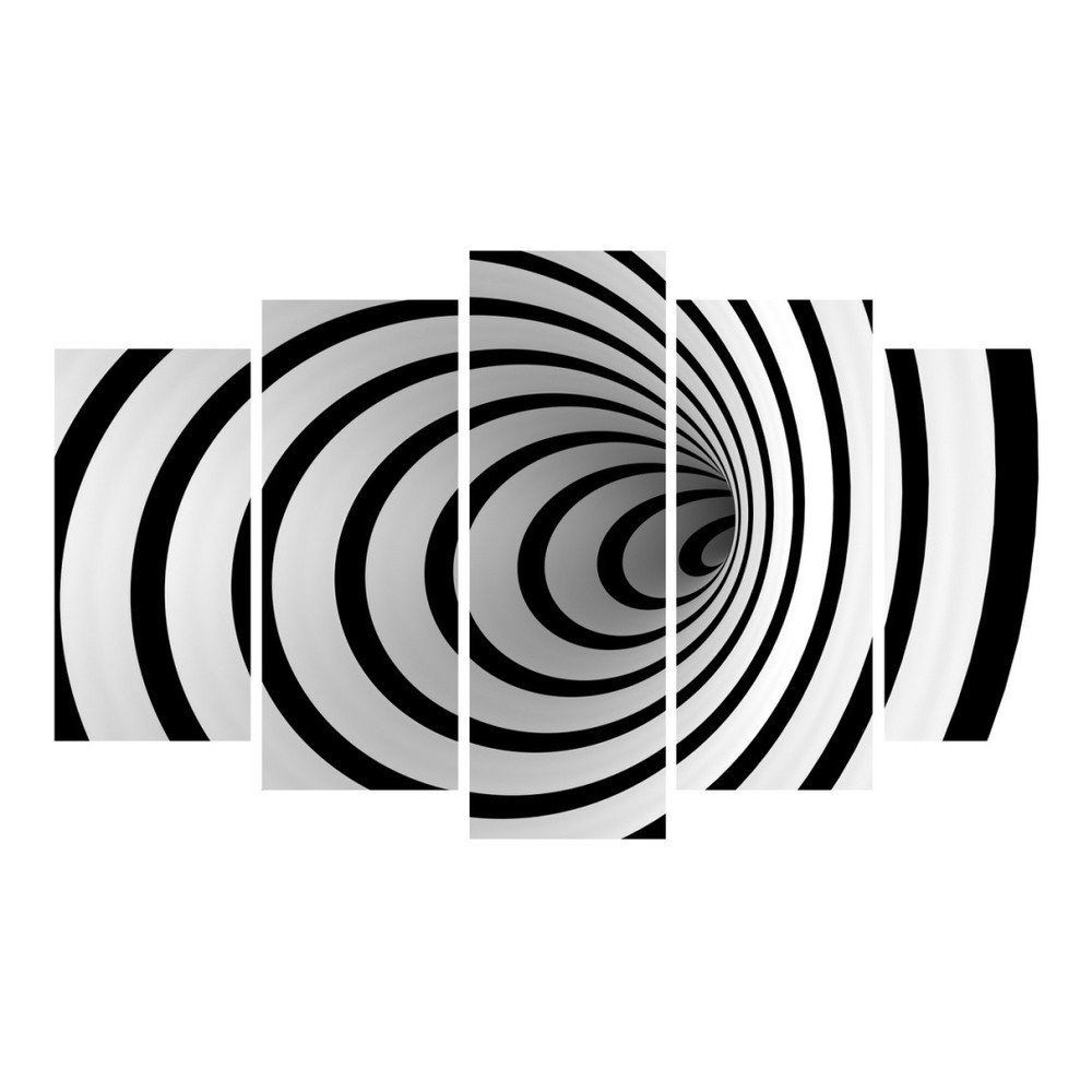 Vícedílný černo-bílý obraz 3D Art Illusion, 102 x 60 cm v:1196380