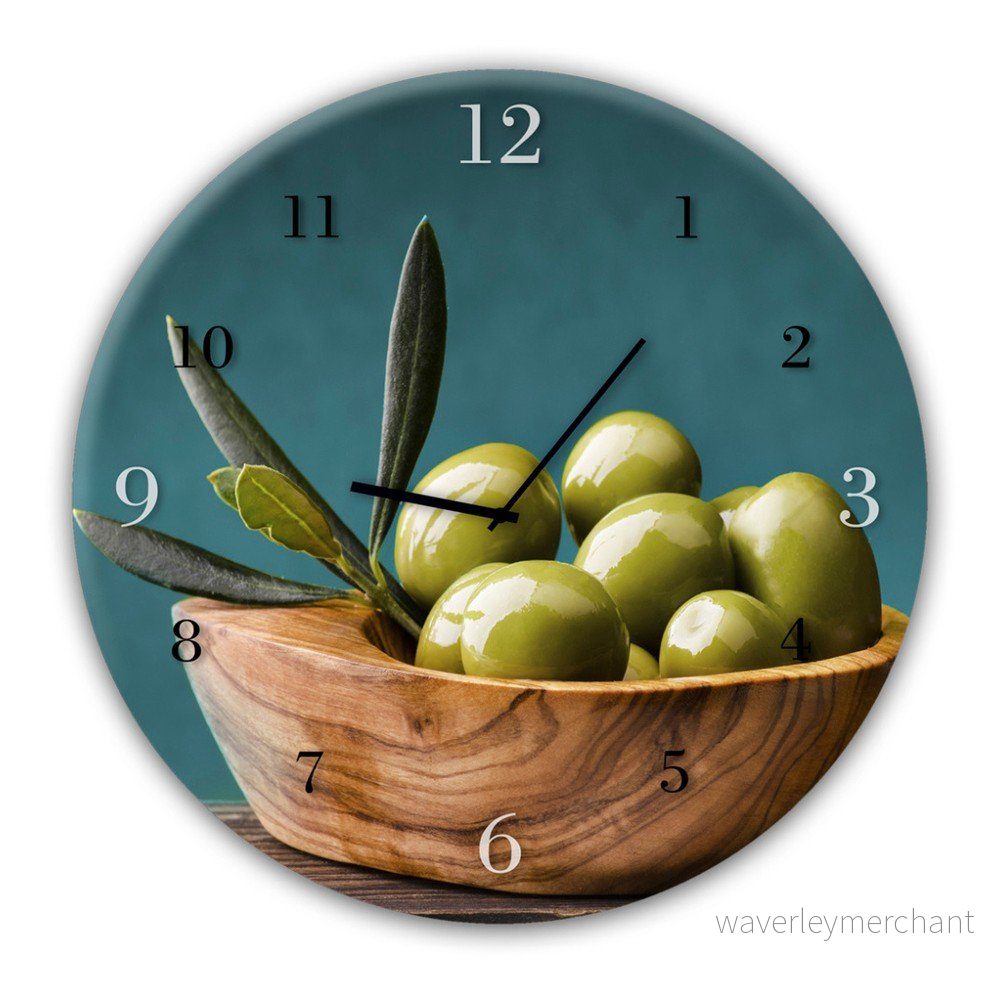 Nástěnné hodiny Styler Glassclock Olives, ⌀ 30 cm v:1144838