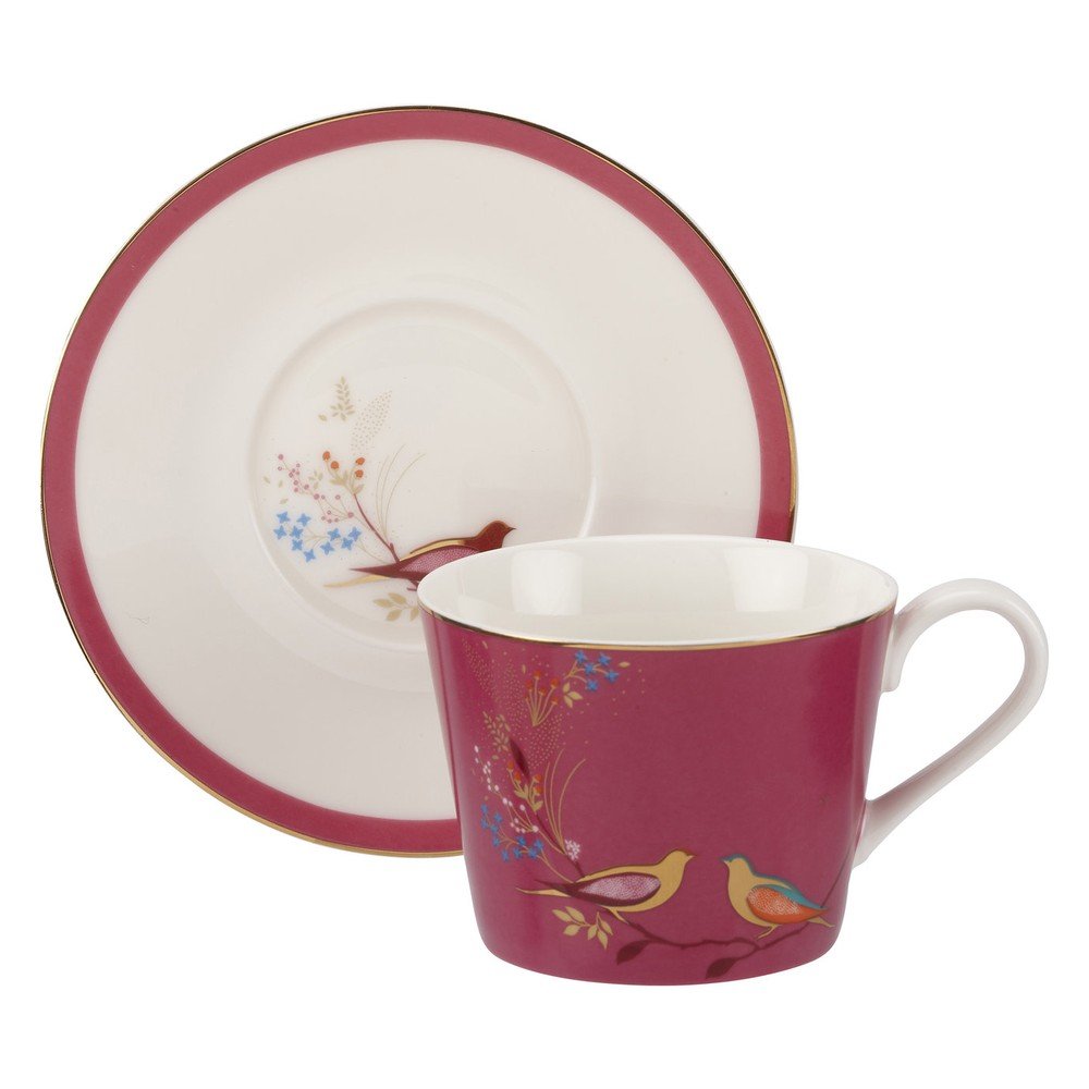 Porcelánový hrnek s podšálkem Portmeirion Pink Birds, 200 ml v:1264410