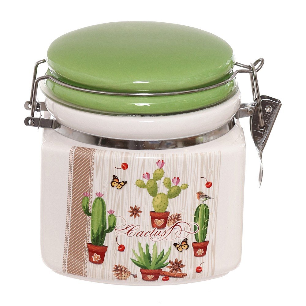 Keramická uzavíratelná dóza Kasanova Cactus, 850 ml v:1203228