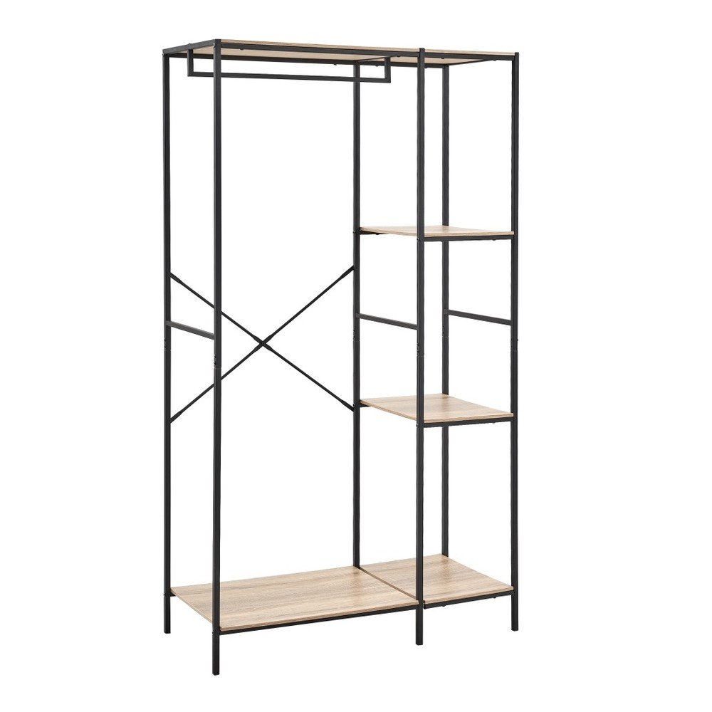 Černá přírodní šatní skříň v dekoru dubu 90x165 cm – Casa Selección v:1454500