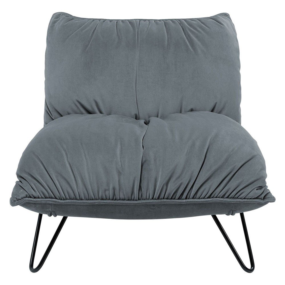Šedé sametové křeslo Port Pino – Kare Design v:1570866