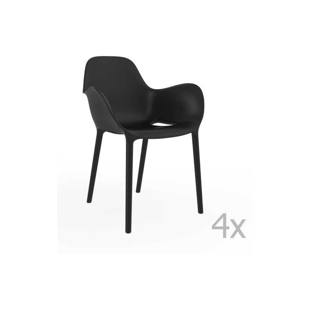 Sada 4 černých zahradních židlí Vondom Sabinas v:843074