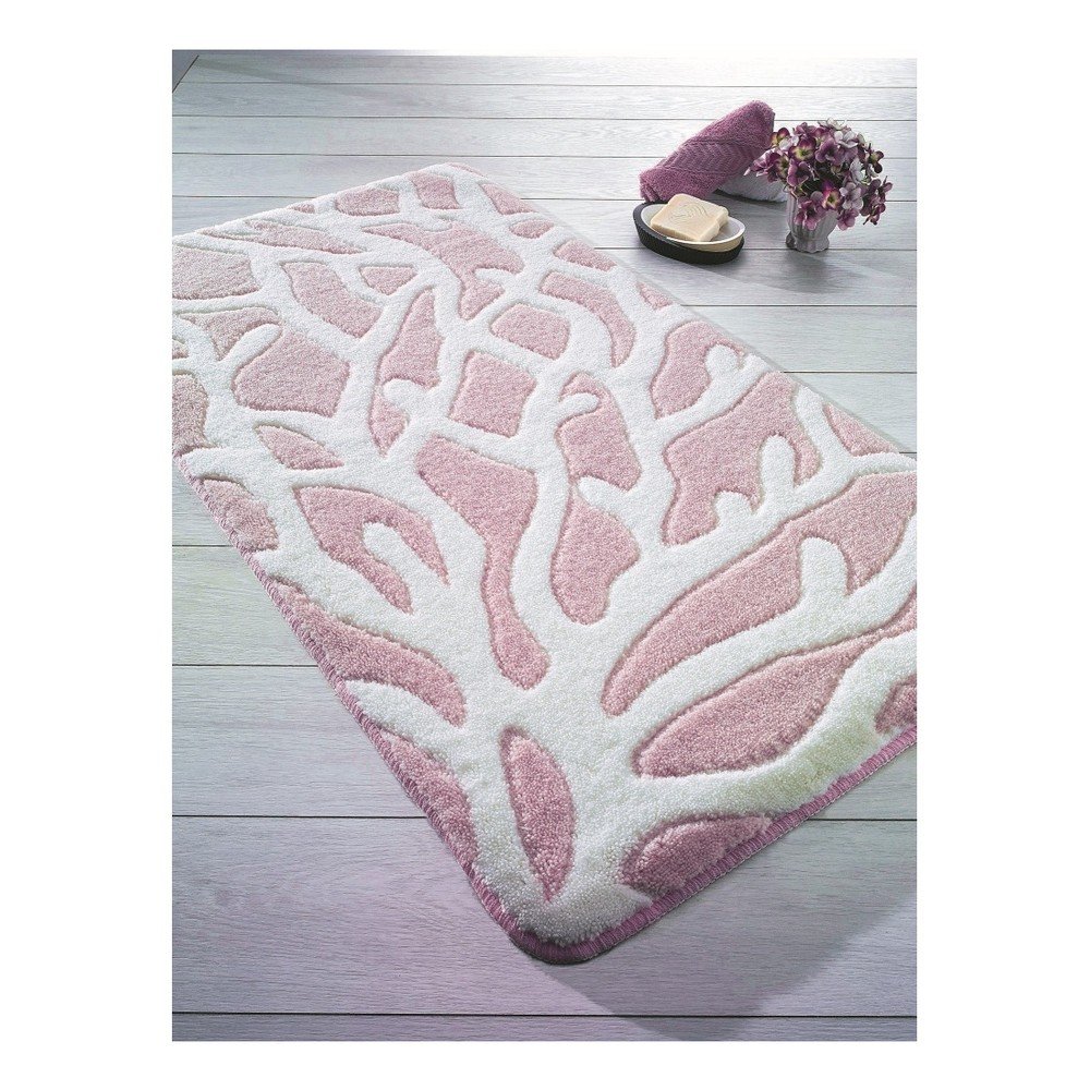 Růžová předložka do koupelny Moss, 55 x 57 cm v:763284