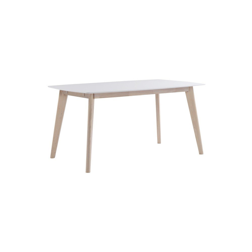 Bílý jídelní stůl s matně lakovanými nohami Rowico Sanna, délka 150 cm v:794966