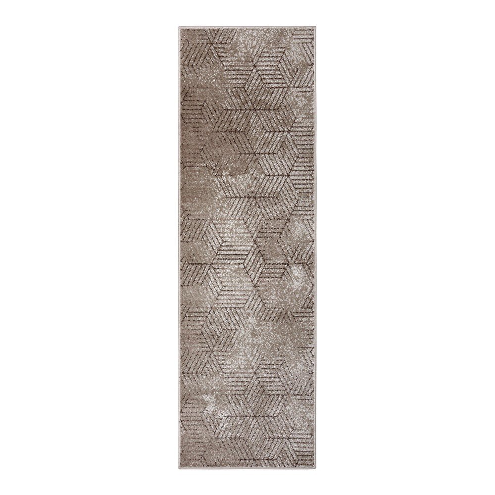 Hnědý běhoun Hanse Home Lux Polygon, 70 x 200 cm v:1432821