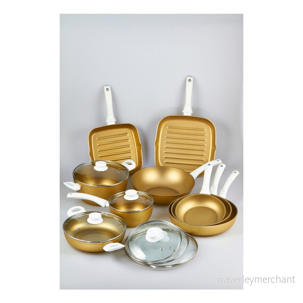 Set 7 pánví, hrnce a rendlíku Bisetti Stonegold White Handles v:705936