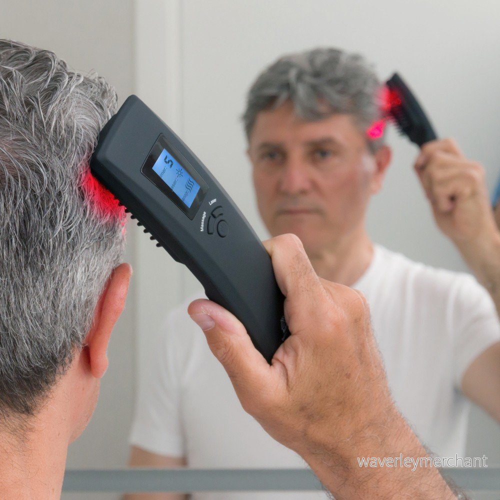 Černý masážní kartáč na vlasy s laserem InnovaGoods Hair Force One v:1230294