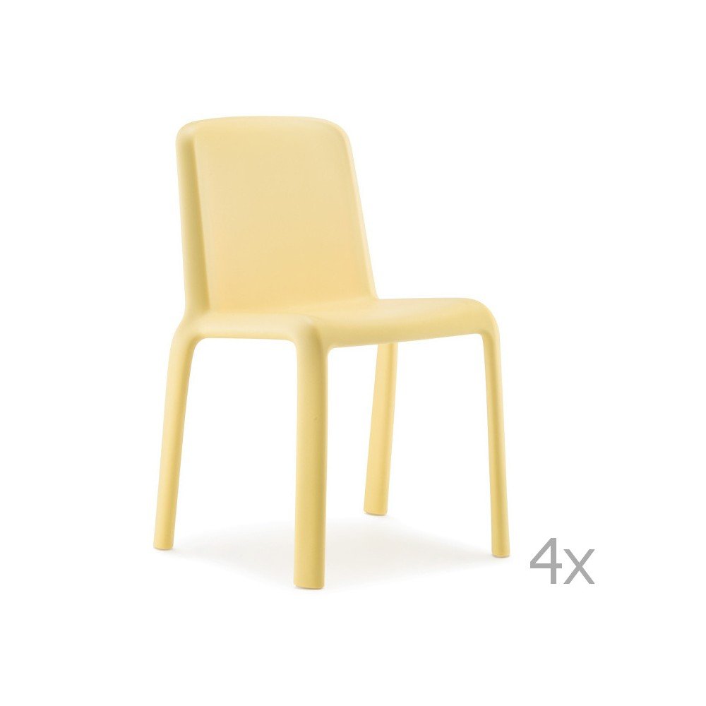 Sada 4 žlutých dětských židlí Pedrali Snow Junior v:881128
