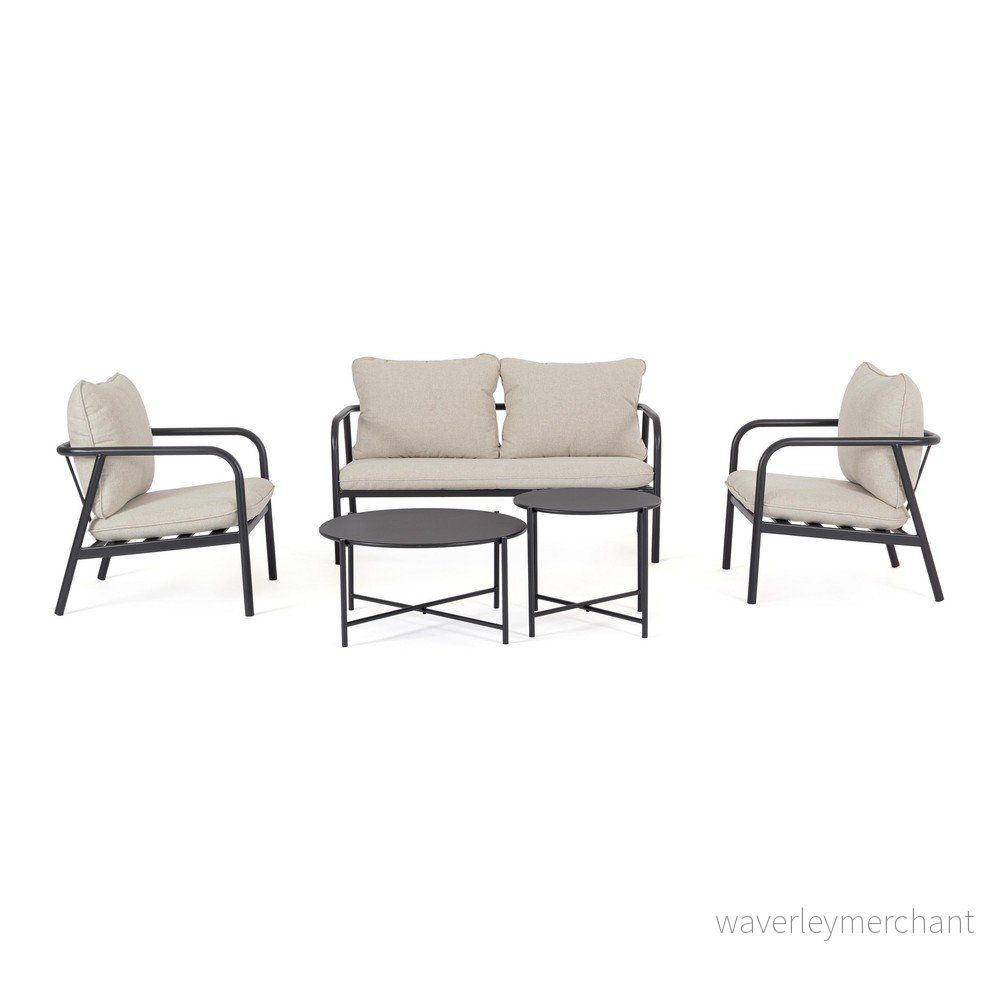 Béžový ocelový zahradní lounge set pro 4 Ostuni – Bizzotto v:1825884