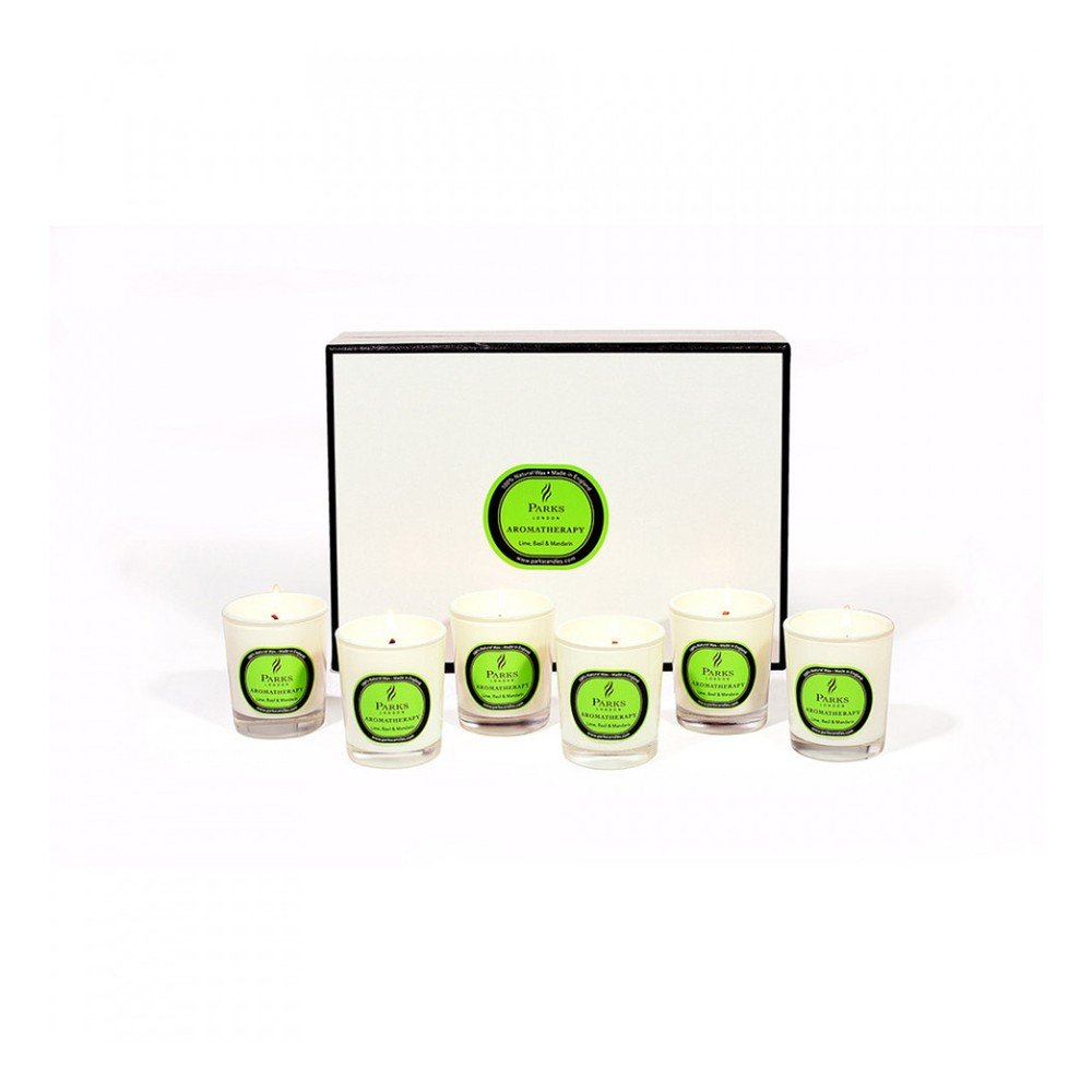 Sada 6 ks svíček s vůní bazalky a mandarinek Parks Candles London Lime Basil, Mandarin, 8 hodin hoření v:903608