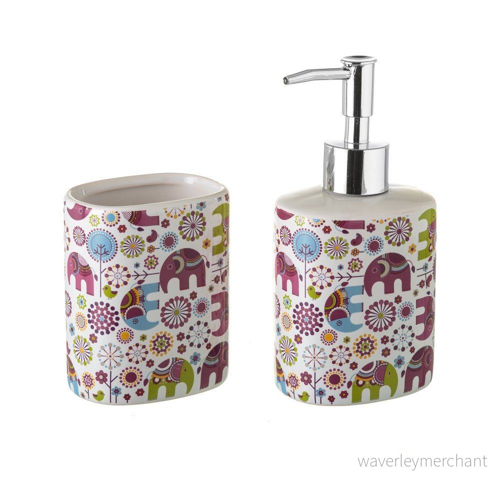 Set dávkovače na mýdlo a kelímku na zubní kartáčky Unimasa Pink-Phant v:817656
