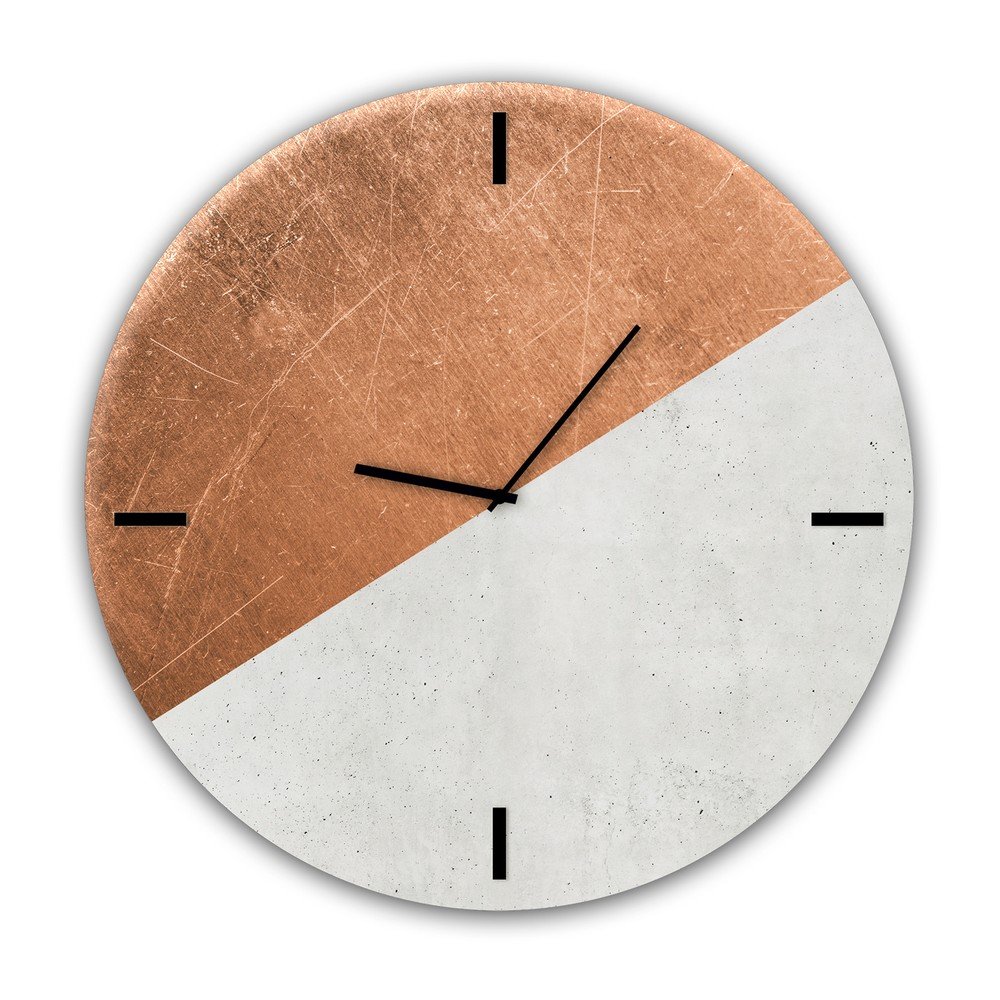 Skleněné nástěnné hodiny Styler Half Coper, ø 30 cm v:1299178