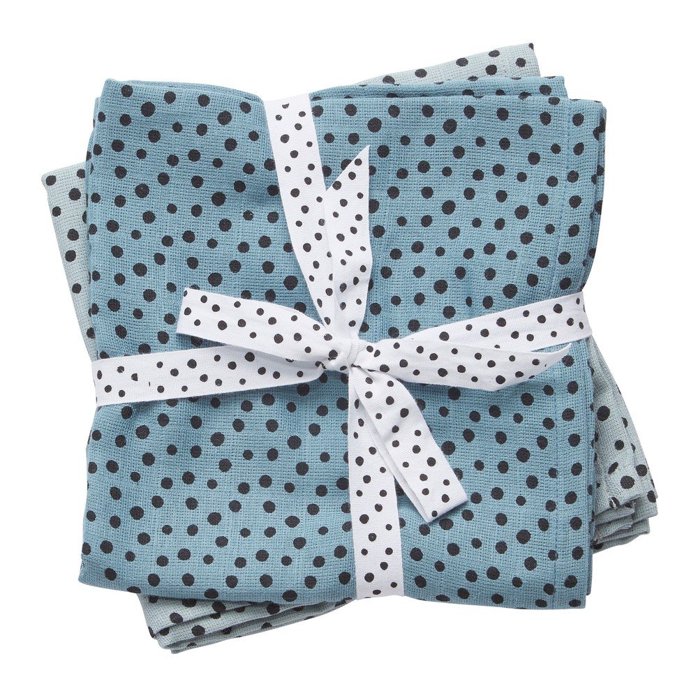 Sada 2 modrých mušelínových plenek Done By Deer Happy Dots v:750796