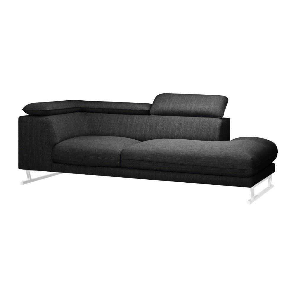 Antracitově šedá pohovka s lenoškou na pravé straně s černými detialy L'Officiel Interiors Gigi Big v:1122418