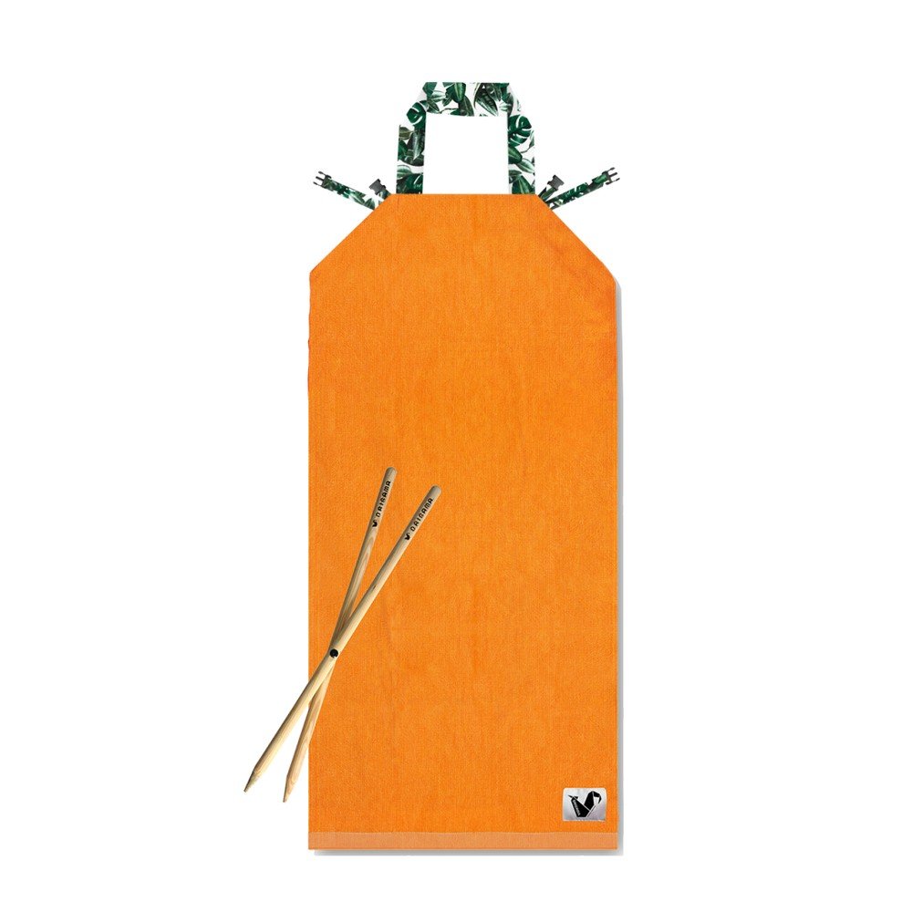 Oranžové plážové lehátko Origama Leaf v:830510