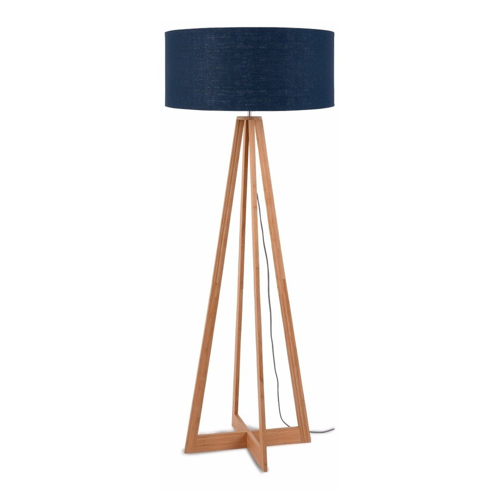 Stojací lampa s modrým stínidlem a konstrukcí z bambusu Good&Mojo Everest v:928036