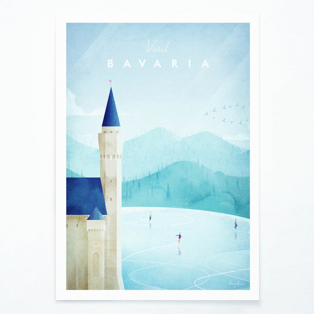 Plakát Travelposter Bavaria, A2 v:1346599