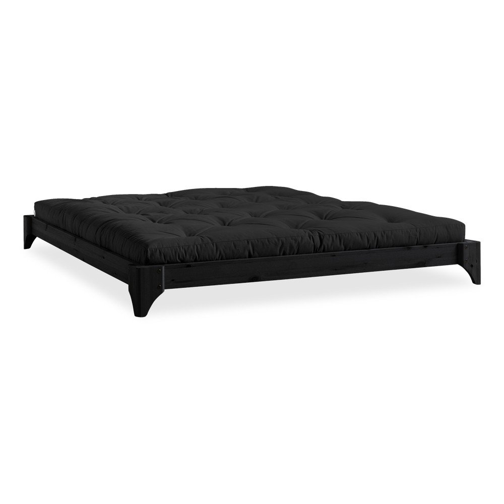 Dvoulůžková postel z borovicového dřeva s matrací Karup Design Elan Comfort Mat Black/Black, 140 x 200 cm v:1308864