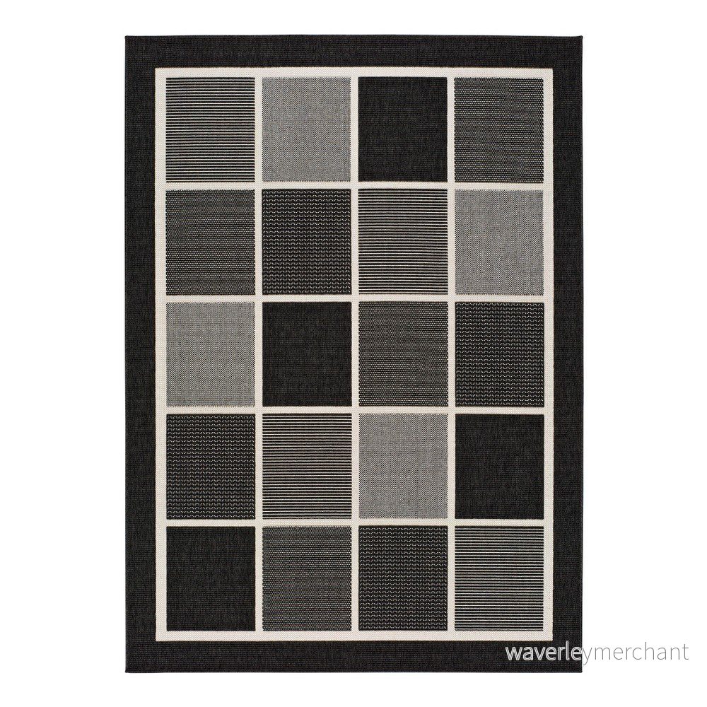 Černošedý venkovní koberec Universal Nicol Squares, 80 x 150 cm v:1277016