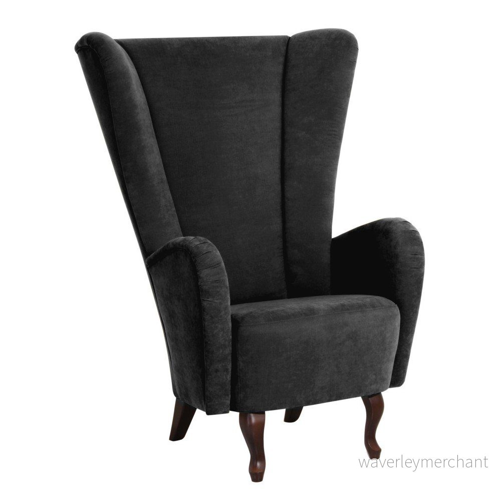 Černé křeslo Max Winzer Aurora Velor v:895006