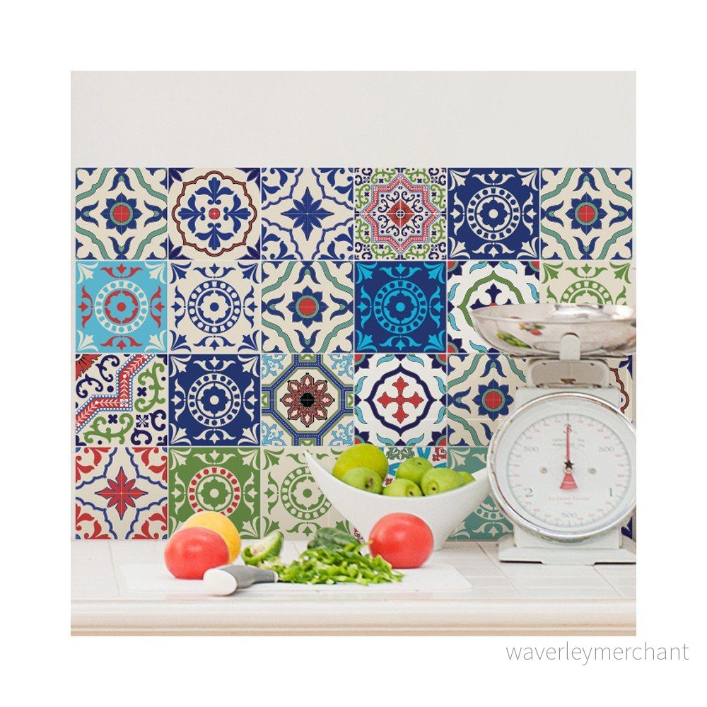 Sada 24 samolepek Ambiance Azulejos Bachata, 80 x 120 cm v:984188