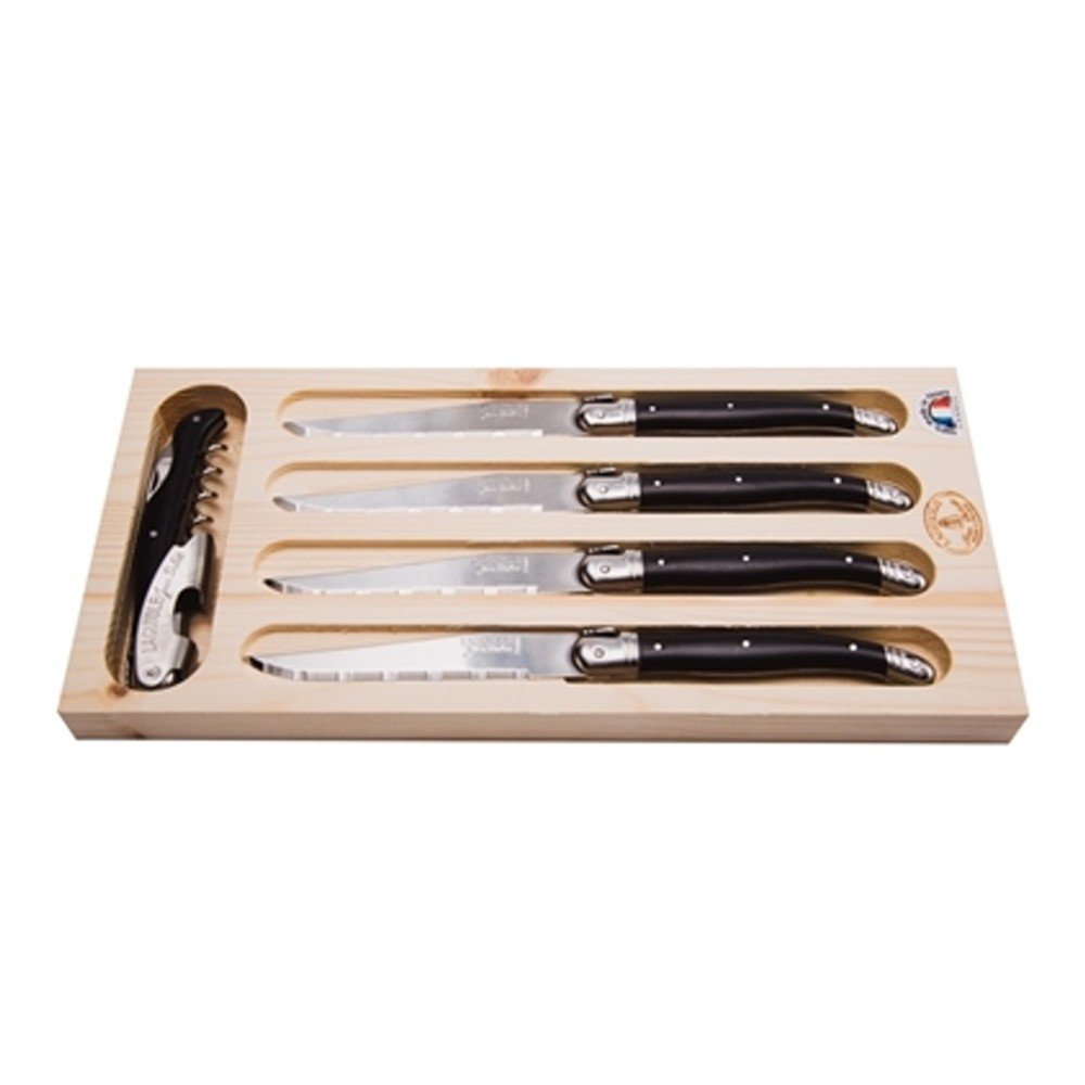 Set 4 černých steakových nožů a vývrtky Jean Dubost v:766694