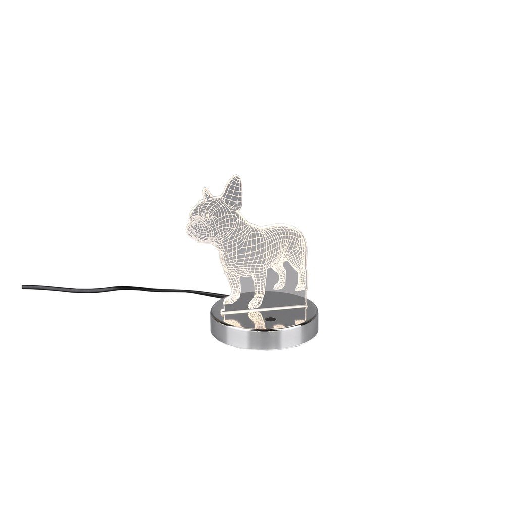 LED stolní lampa v leskle stříbrné barvě Dog – Reality v:1518266