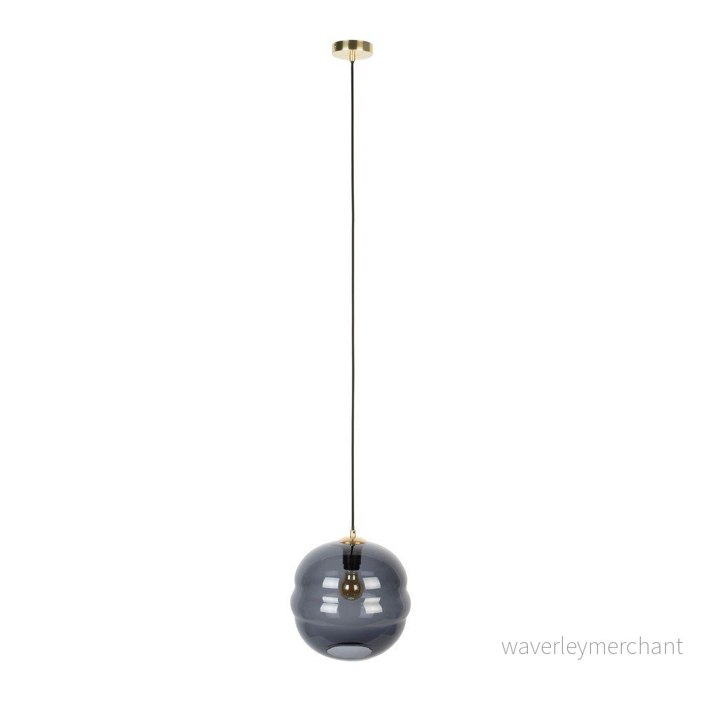 Šedé závěsné svítidlo se skleněným stínítkem ø 28 cm Lauren v:1469388