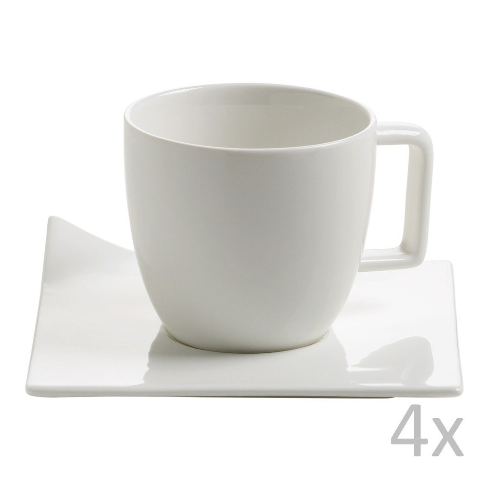 Sada 4 porcelánových hrnků s podšálky Maxwell & Williams Page, 200 ml v:769682