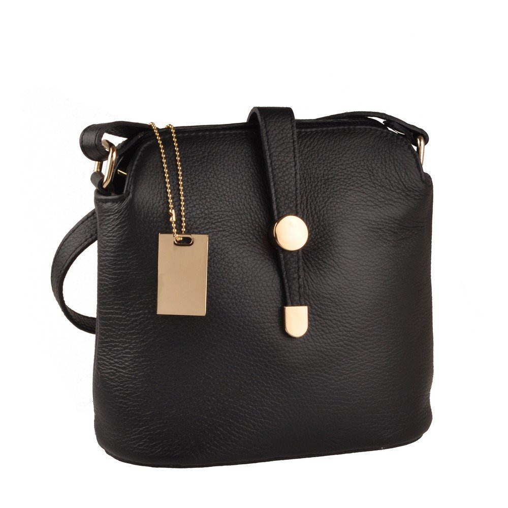 Černá kožená kabelka Florence Bags Larissa v:709094