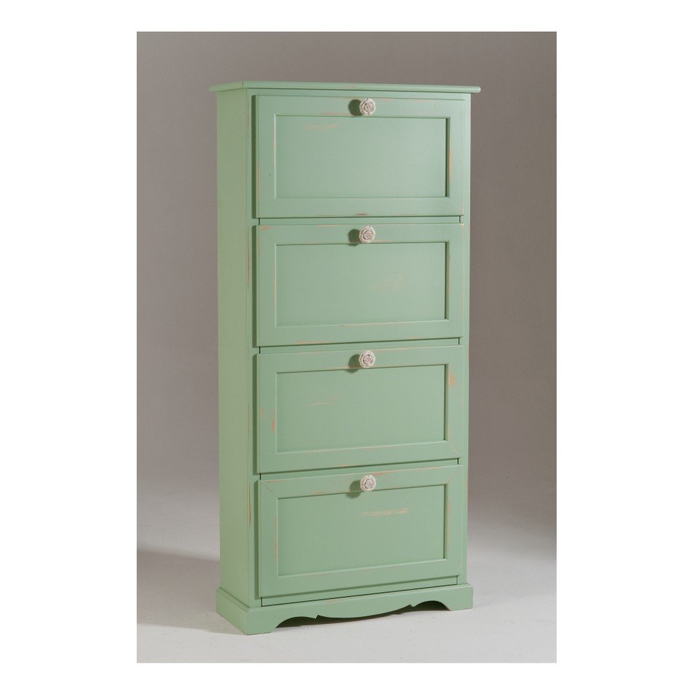 Zelený dřevěný botník se 4 výkopy Castagnetti Verde v:848180