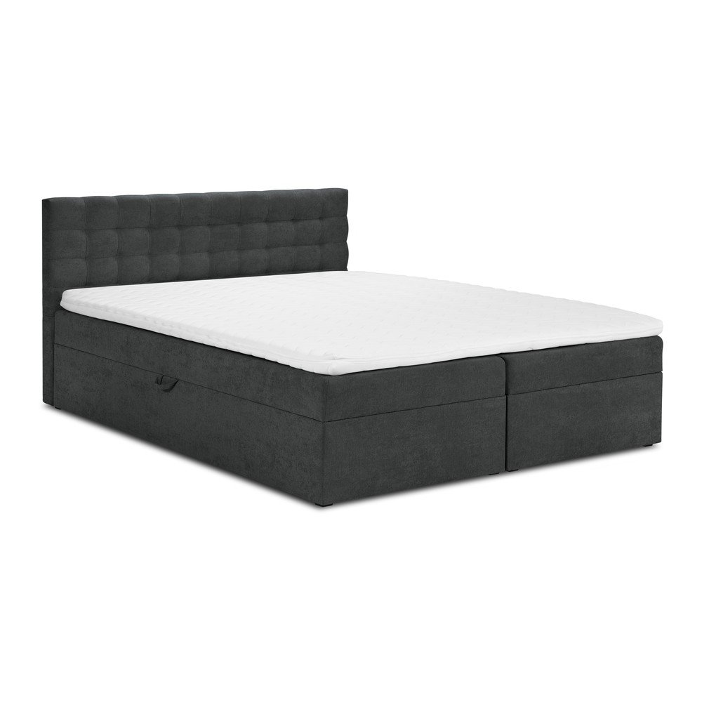 Tmavě šedá boxspring postel s úložným prostorem 160x200 cm Jade – Mazzini Beds v:1420909