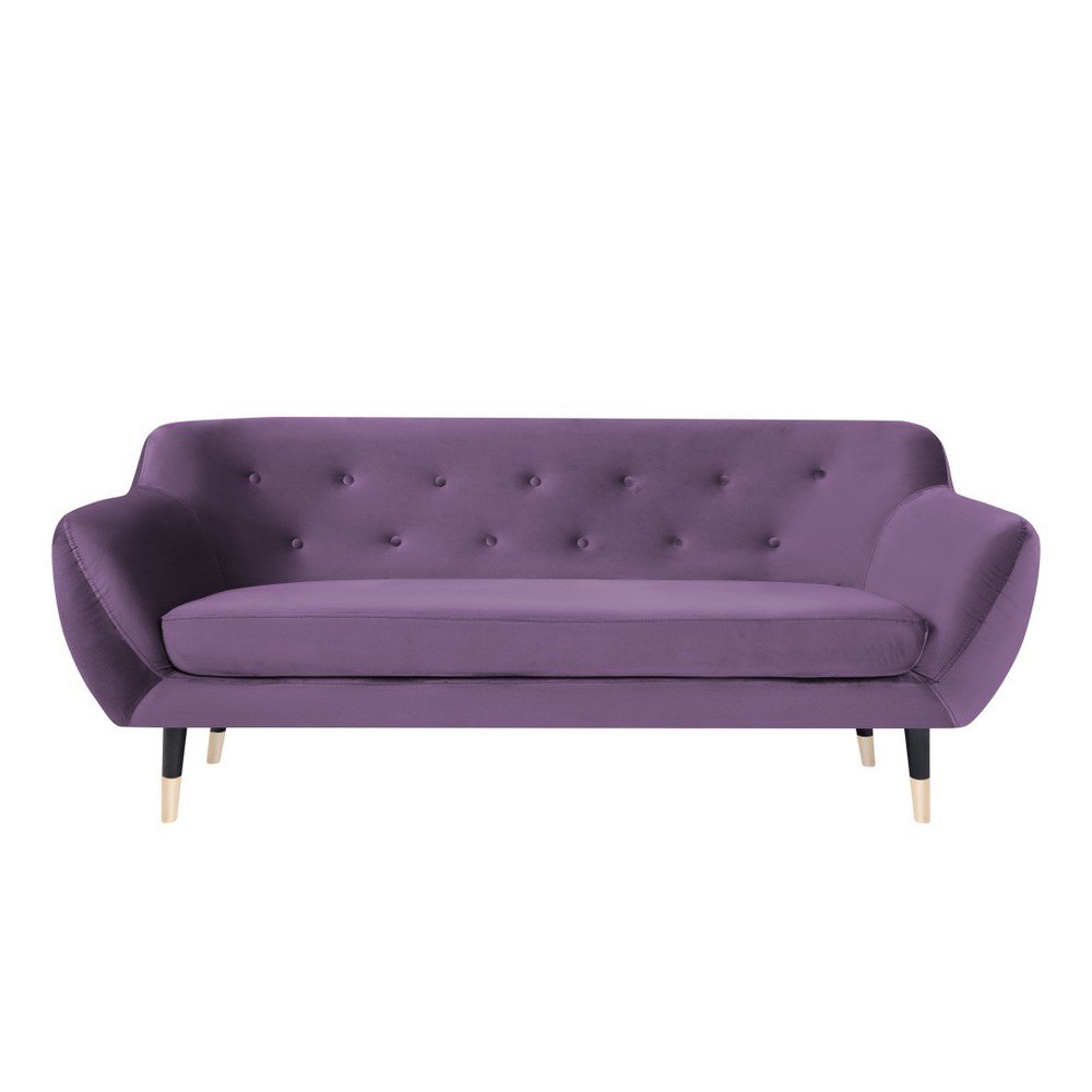 Fialová pohovka s černými nohami Mazzini Sofas Amelie, 188 cm v:983862