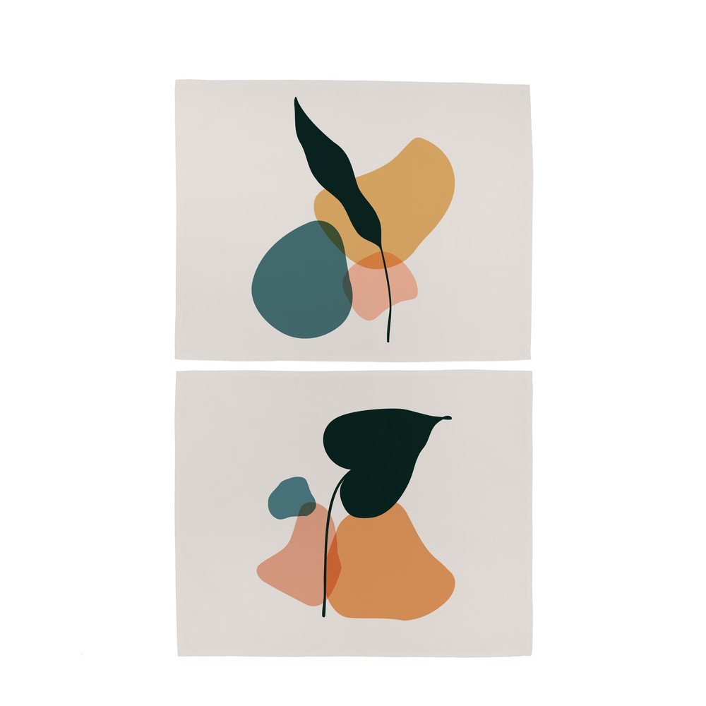 Sada 2 ks bavlněného prostírání Butter Kings Botanical Art Dark v:1382375