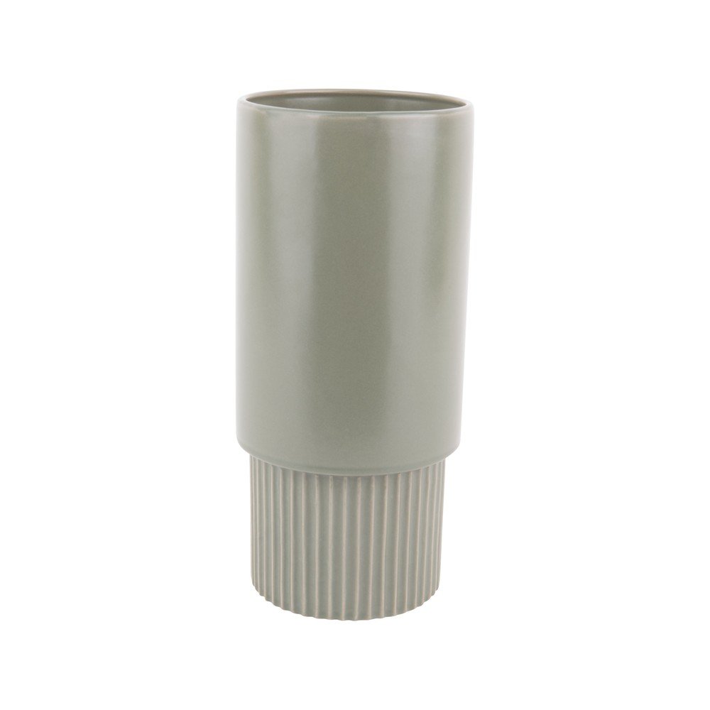Zelený keramický květináč PT LIVING Ribbed, výška 26 cm v:1378205