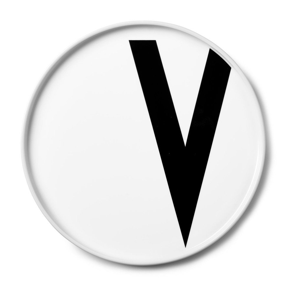 Bílý porcelánový dezertní talíř Design Letters V, ø 21,5 cm v:1418049