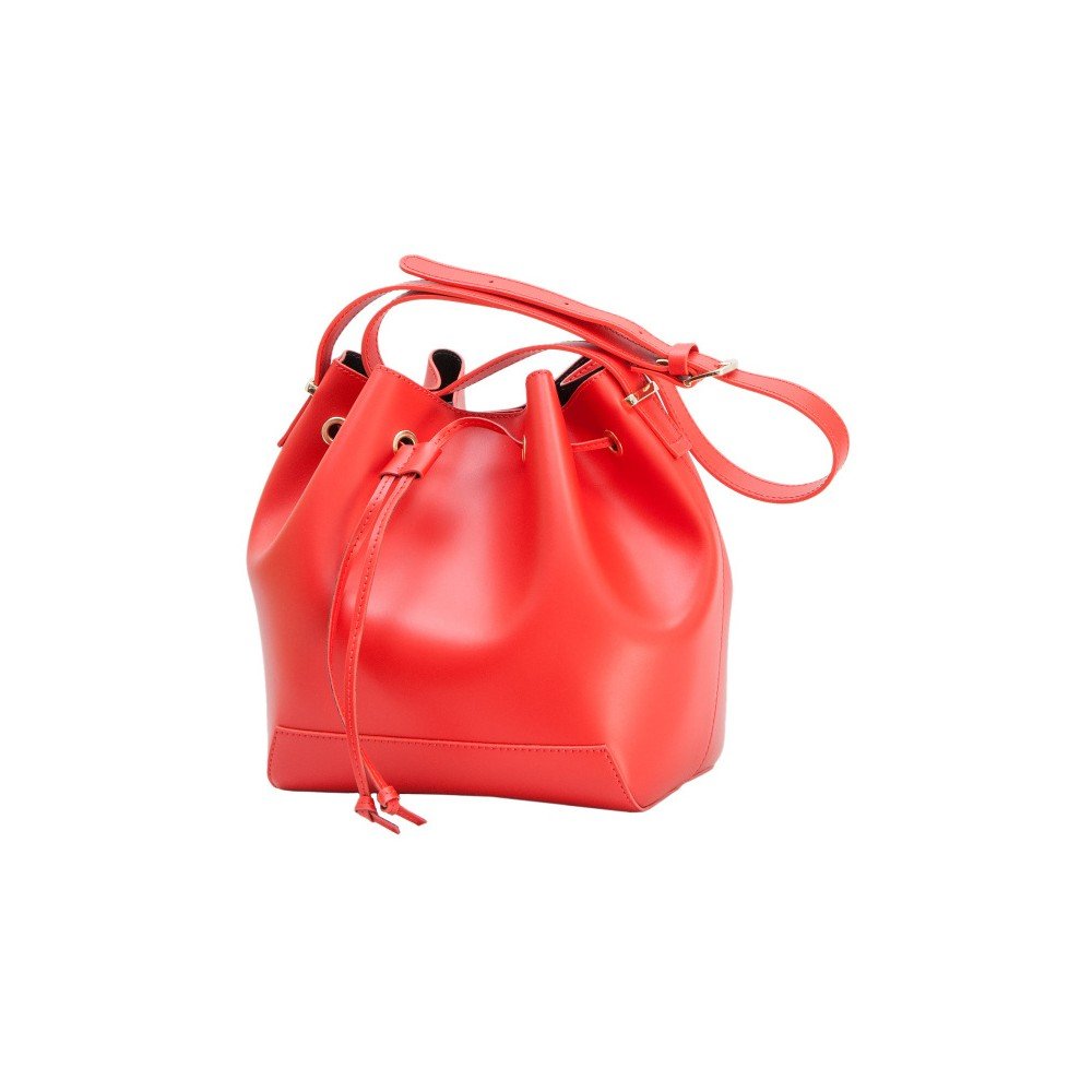 Červená kabelka z pravé kůže Andrea Cardone Red Sparkle v:933400