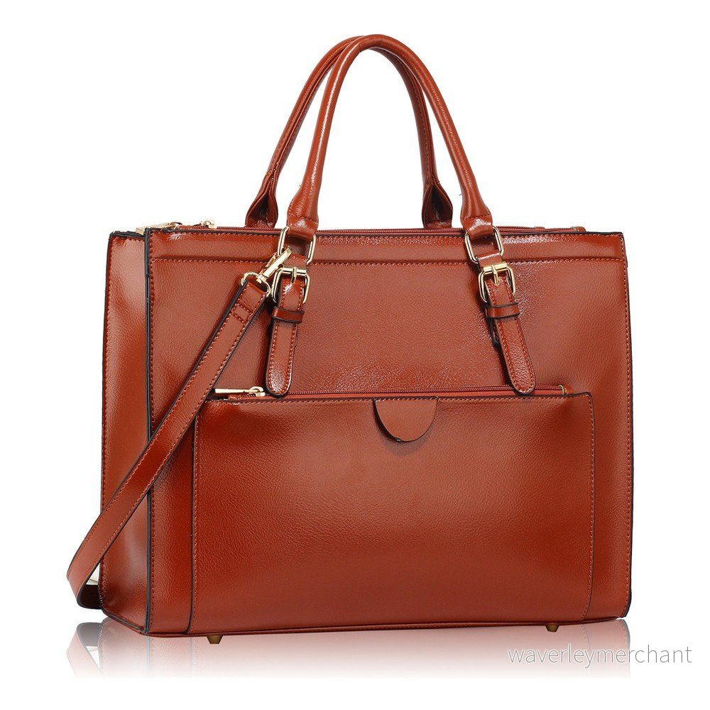 Světle hnědá kabelka z eko kůže L&S Bags Alicia v:904856
