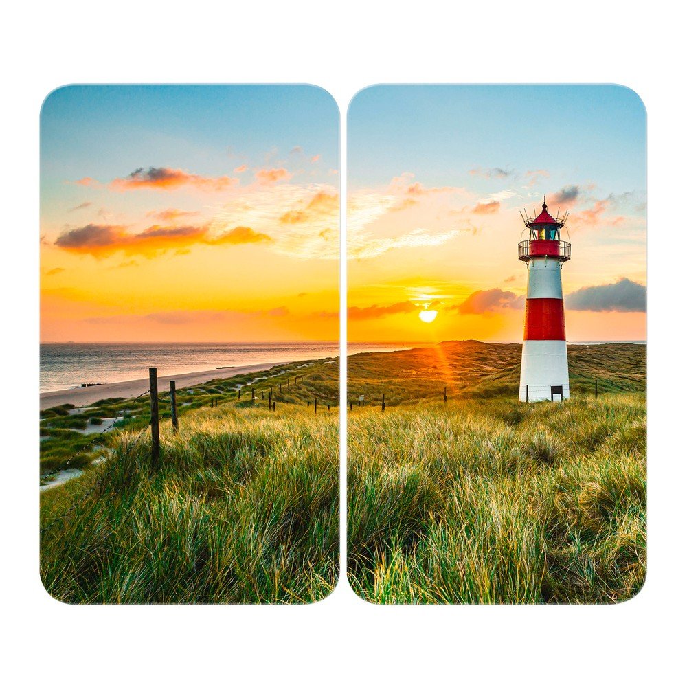 Kryty na sporák v sadě 2 ks z tvrzeného skla 52x30 cm Lighthouse v:1503758