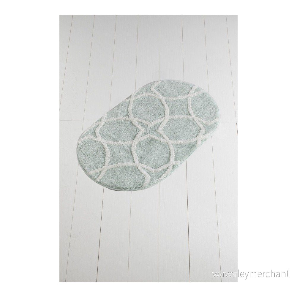 Světle zelená koupelnová předložka Confetti Bathmats Bonne Oval Mint, 60 x 100 cm v:1213006