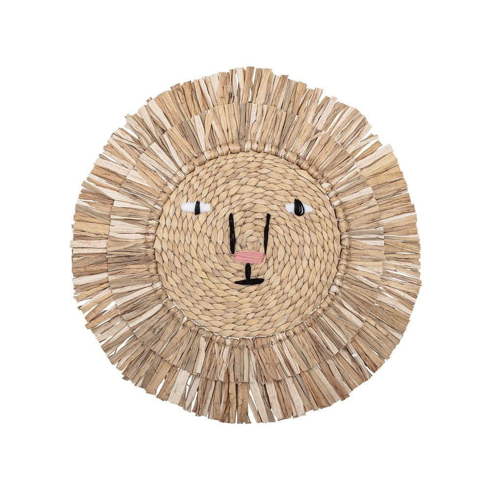 Nástěnná dětská dekorace z rákosu vodního hyacintu Bloomingville Sunny, ø 63 cm v:1292518