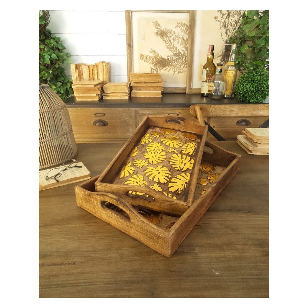 Sada 2 podnosů z mangového dřeva Orchidea Milano Tropical v:1206910