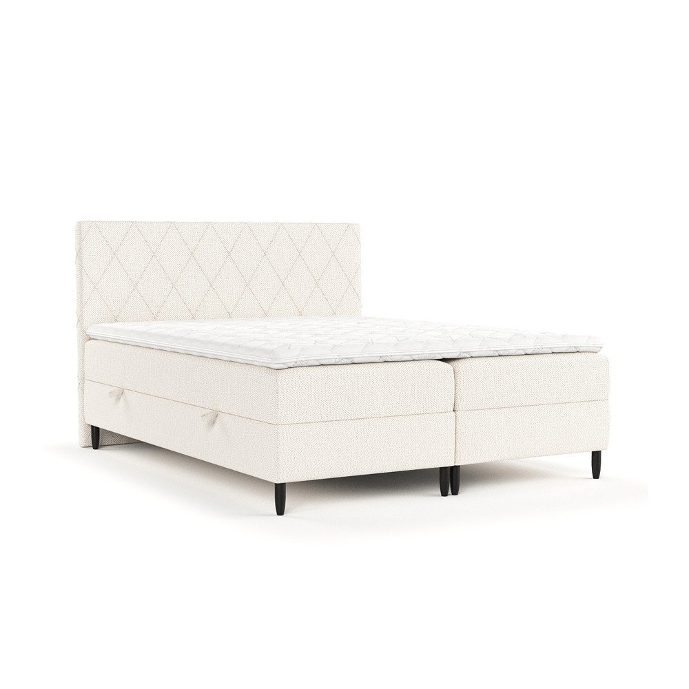 Krémová boxspring postel s úložným prostorem 200x200 cm Gwen – Maison de Rêve v:1662484