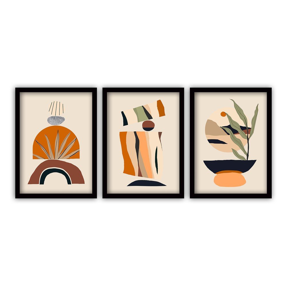 Sada 3 obrazů v černém rámu Vavien Artwork Modern, 35 x 45 cm v:1418933