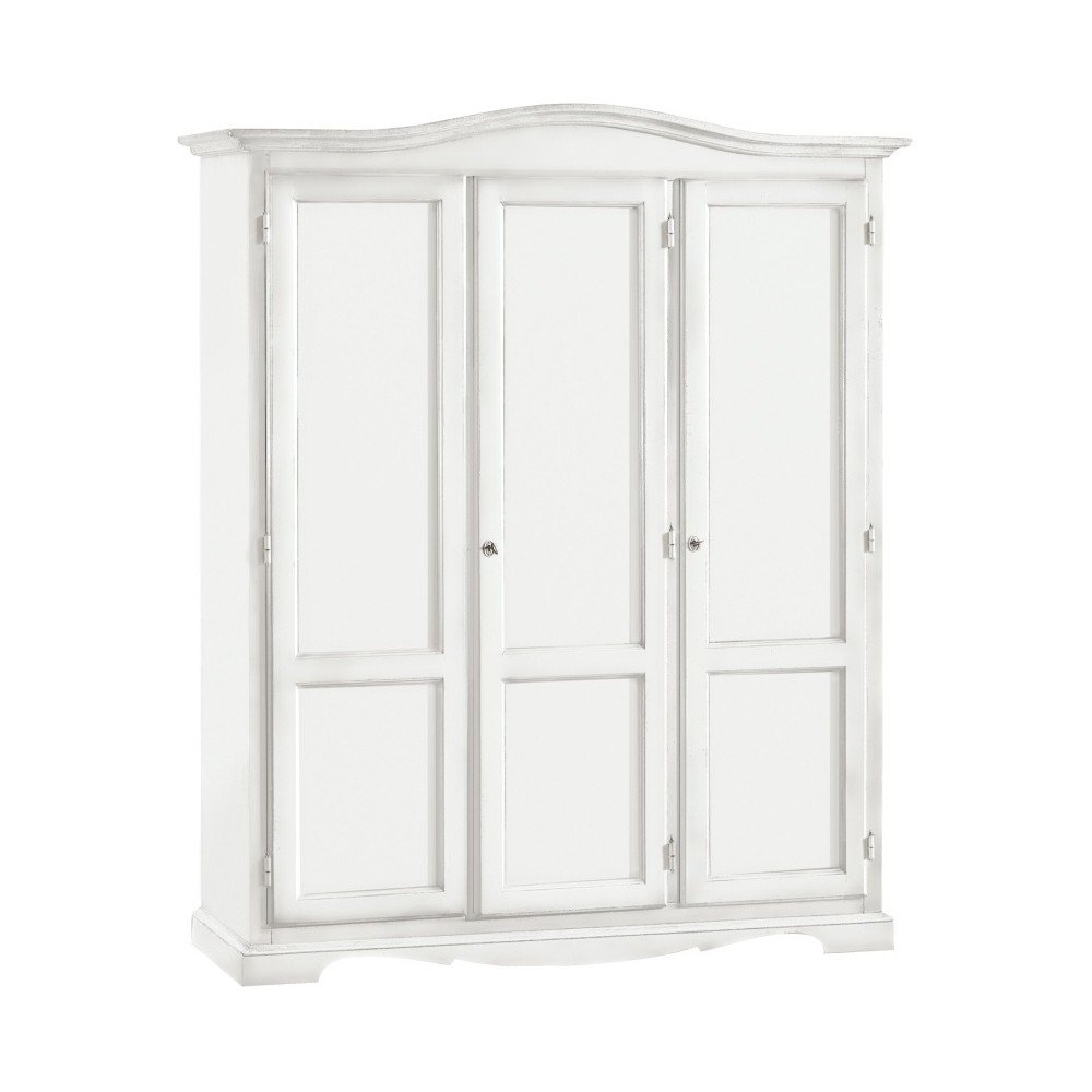 Bílá dřevěná třídveřová šatní skříň Castagnetti Mare v:845032