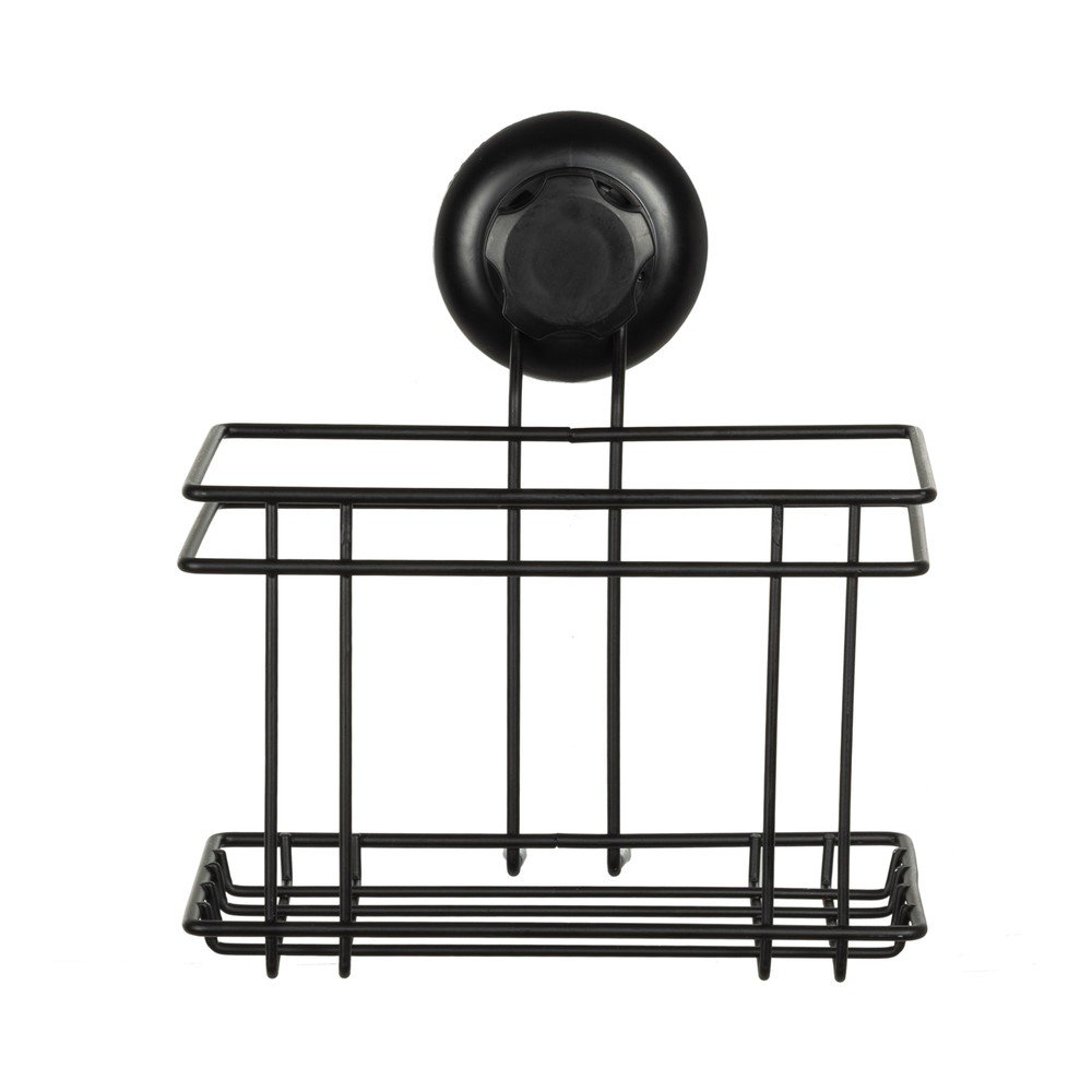 Černá samodržící nástěnná koupelnová polička Compactor Bestlock Black Utensils Holder v:1324782