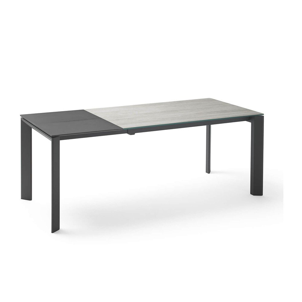 Šedo-černý rozkládací jídelní stůl sømcasa Lisa Blaze, délka 140/200 cm v:1298960