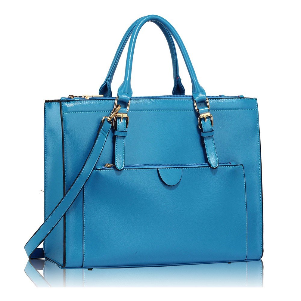Světle modrá kabelka z eko kůže L&S Bags Alicia v:904868