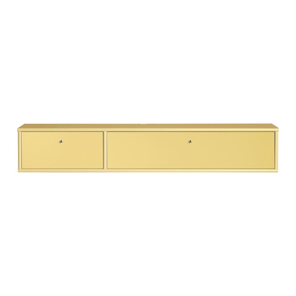 Světle žlutý TV stolek 136x22 cm Mistral – Hammel Furniture v:1669526